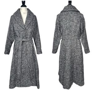 Jessica London | Women | Marled Wool Blend Belted Cozy Long Coat | Size 16